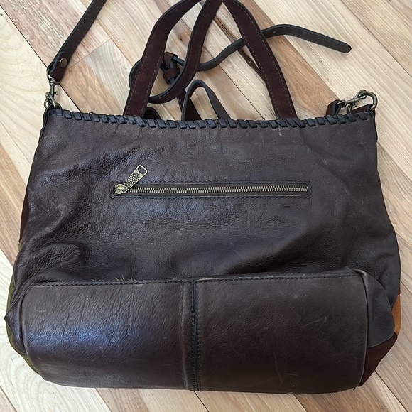 Patricia Nash Red, Orange, Green, and Brown Suede Shoulder Bag - Picture 2 of 7